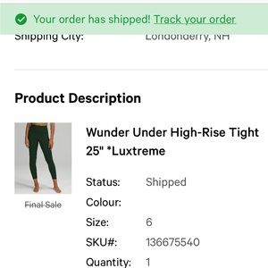 Lululemon wunder under high rise 25” luxteme